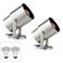 Cord-n-Plug Steel LED Accent Uplight w/ Foot Switch Set of 2