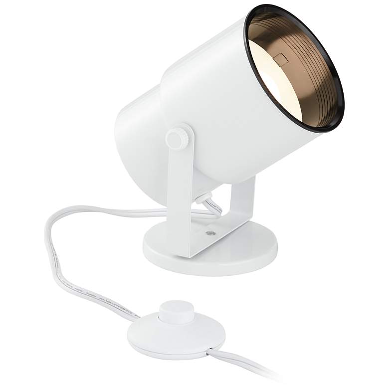 Image 2 Cord-n-Plug White Accent Uplight with Foot Switch
