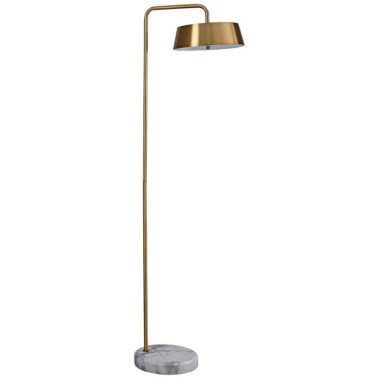 Image 1 Cordea White and Gold LED Floor Lamp with Gold Metal Shade