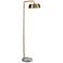 Cordea White and Gold LED Floor Lamp with Gold Metal Shade