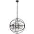 Cordelia 25 1/2" Wide Black Iron 6-Light Orb Chandelier