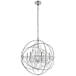Cordelia 25 1/2" Wide Chrome Iron 6-Light Orb Chandelier