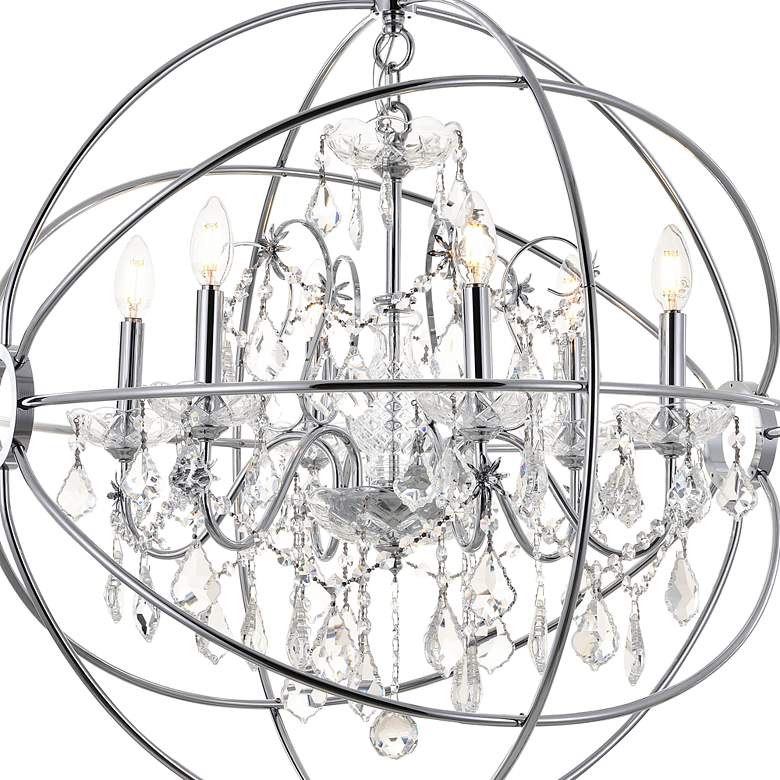 Image 7 Cordelia 25 1/2" Wide Chrome Iron 6-Light Orb Chandelier more views