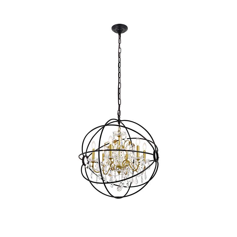 Image 4 Cordelia 25" Wide Black and Gold 6-Light Pendant more views