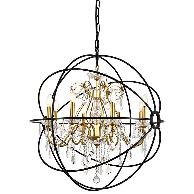 Image 3 Cordelia 32" Wide Black and Gold 8-Light Pendant