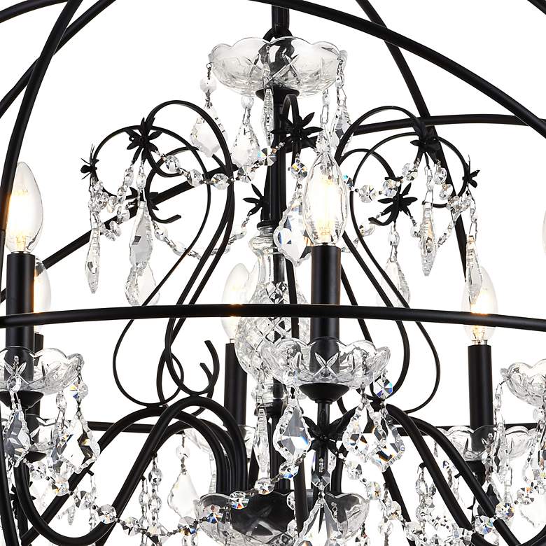 Image 4 Cordelia 32" Wide Black Iron Crystal 8-Light Pendant more views