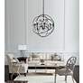 4_Cordelia 32" Wide Black Iron Crystal 8-Light Pendant more views