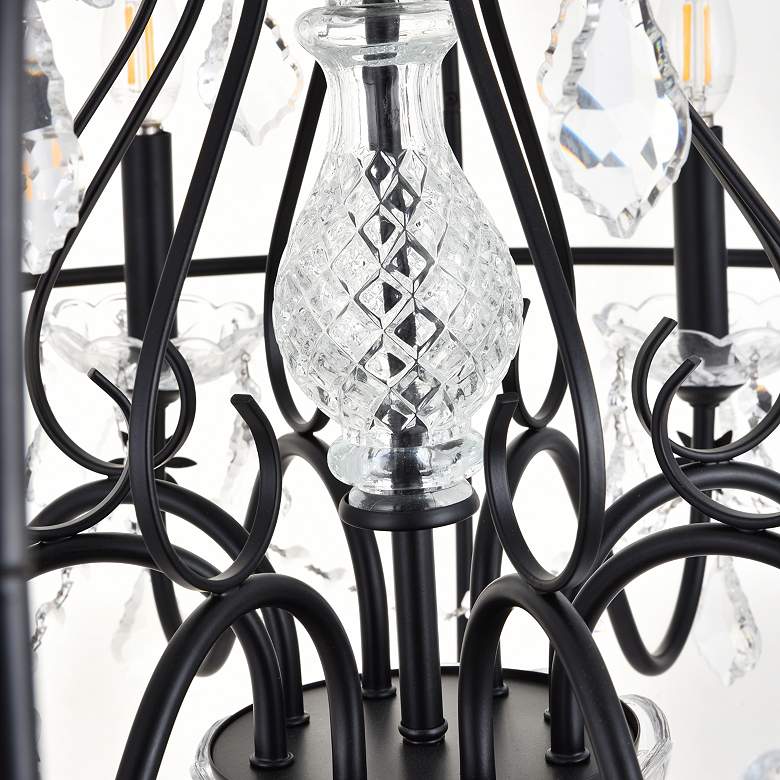Image 5 Cordelia 32" Wide Black Iron Crystal 8-Light Pendant more views