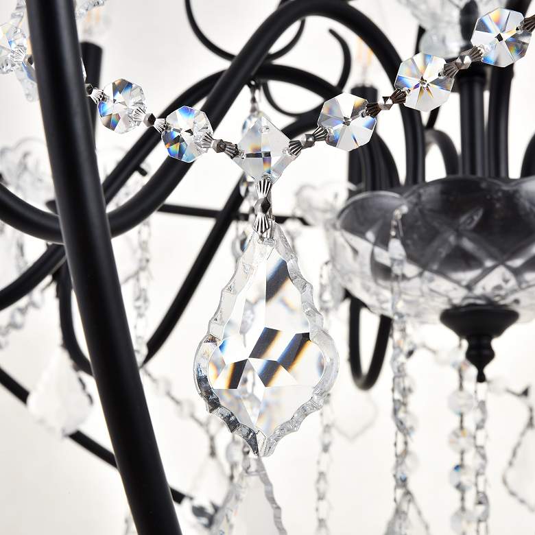Image 6 Cordelia 32" Wide Black Iron Crystal 8-Light Pendant more views