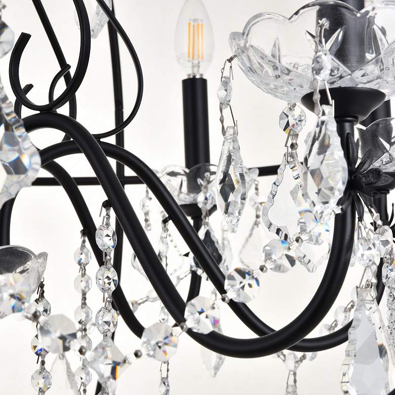 Image 7 Cordelia 32" Wide Black Iron Crystal 8-Light Pendant more views