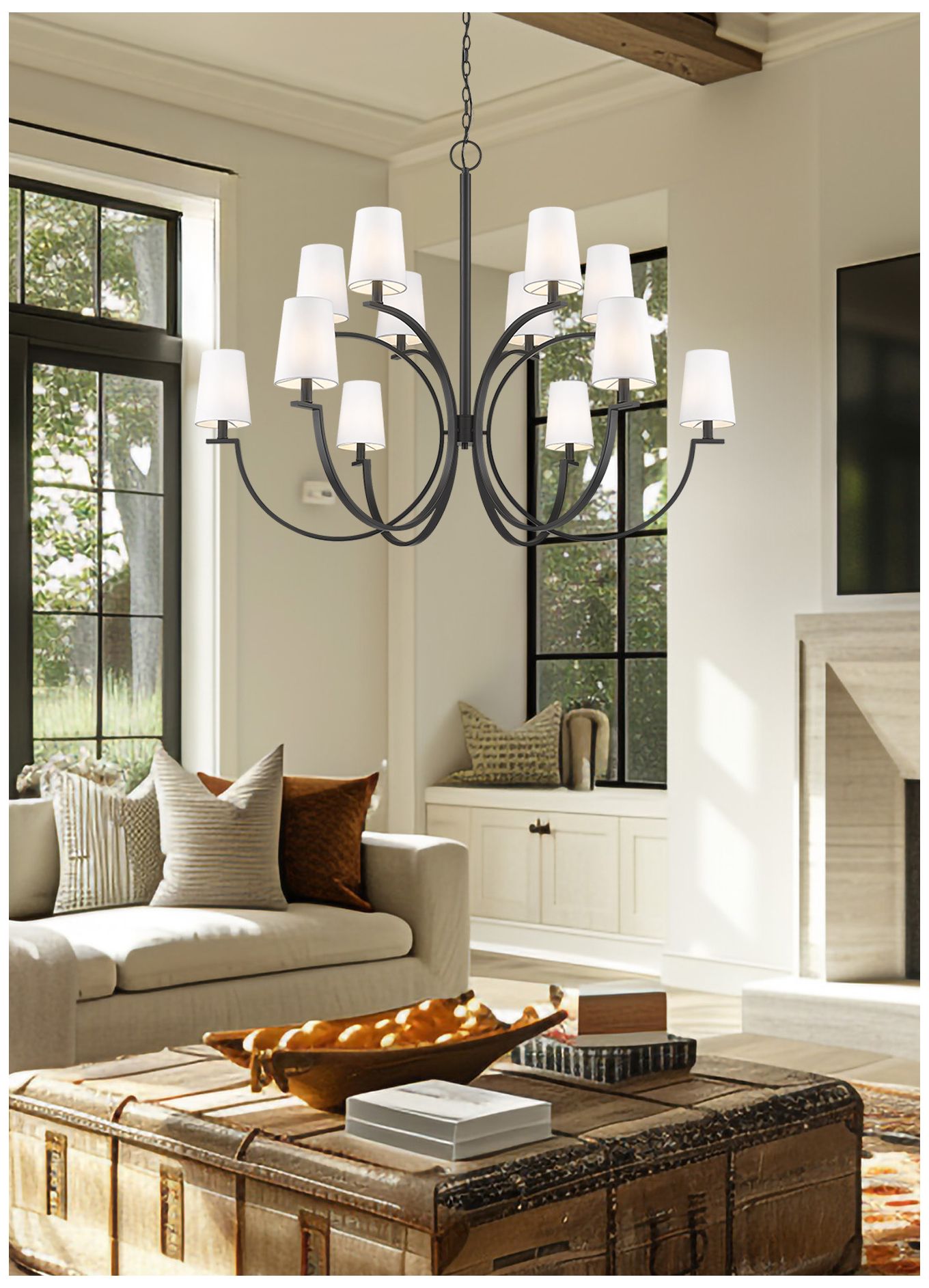 Image 3 Cordelia by Z-Lite Matte Black 12 Light Chandelier more views