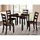 Cordelia Espresso Solid Wood 5-Piece Dining Table Set