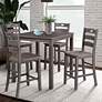 Cordelia Gray Solid Wood 5-Piece Counter Height Table Set
