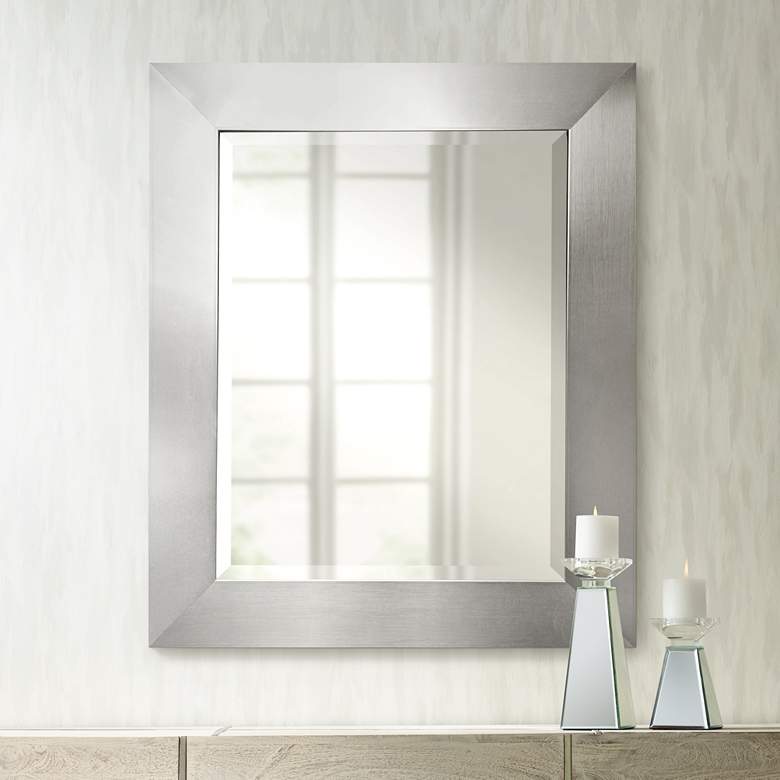 Image 1 Corden Silver 33 1/2 inch x 37 1/2 inch Beveled Wall Mirror