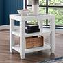 Cordero 16 1/4" Wide White and Glass Chairside Table