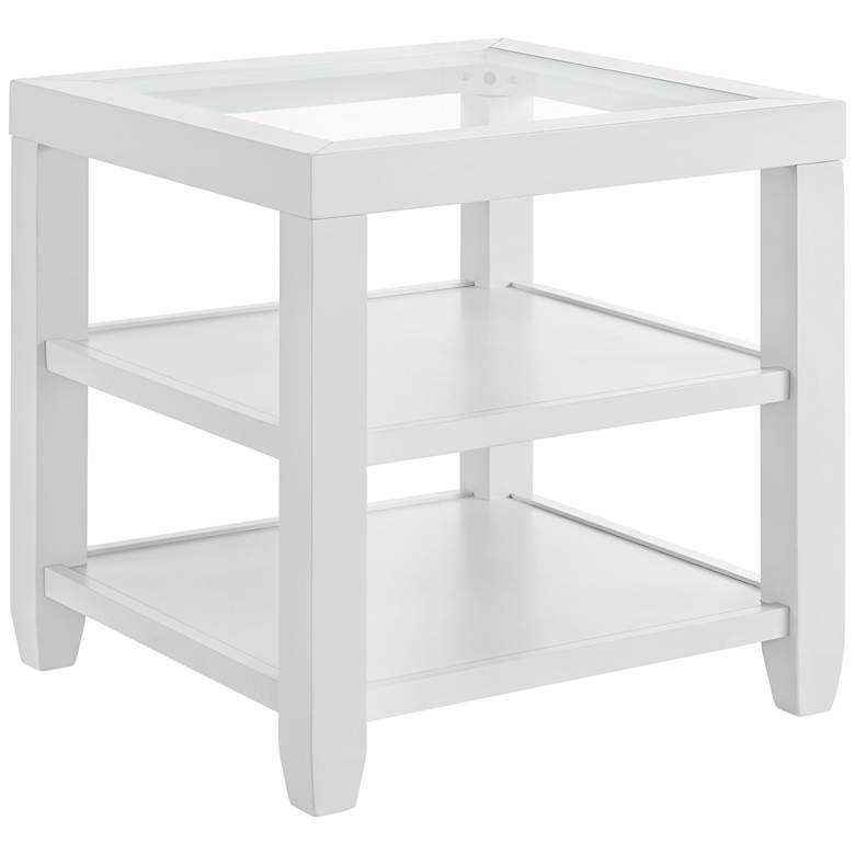 Image 2 Cordero 24 1/4" Wide White and Glass End Table