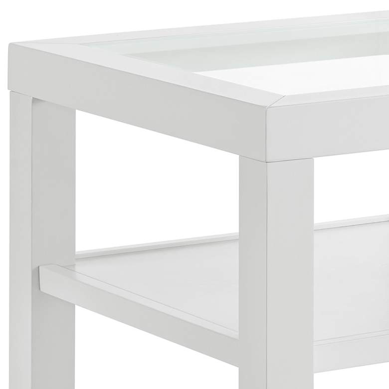 Image 3 Cordero 24 1/4 inch Wide White and Glass End Table more views