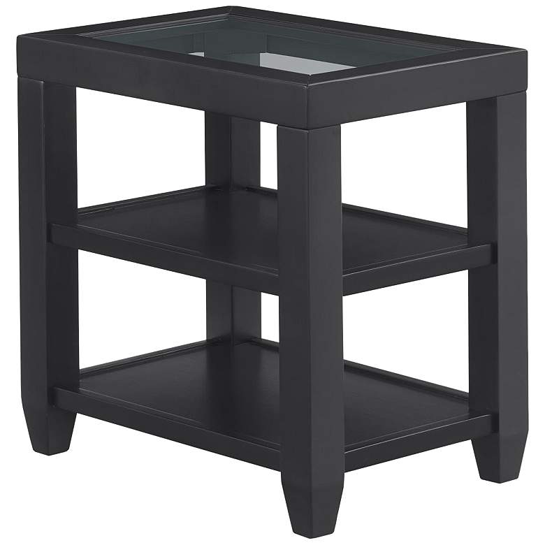 Image 2 Cordero 24" Wide Black and Glass Accent Table
