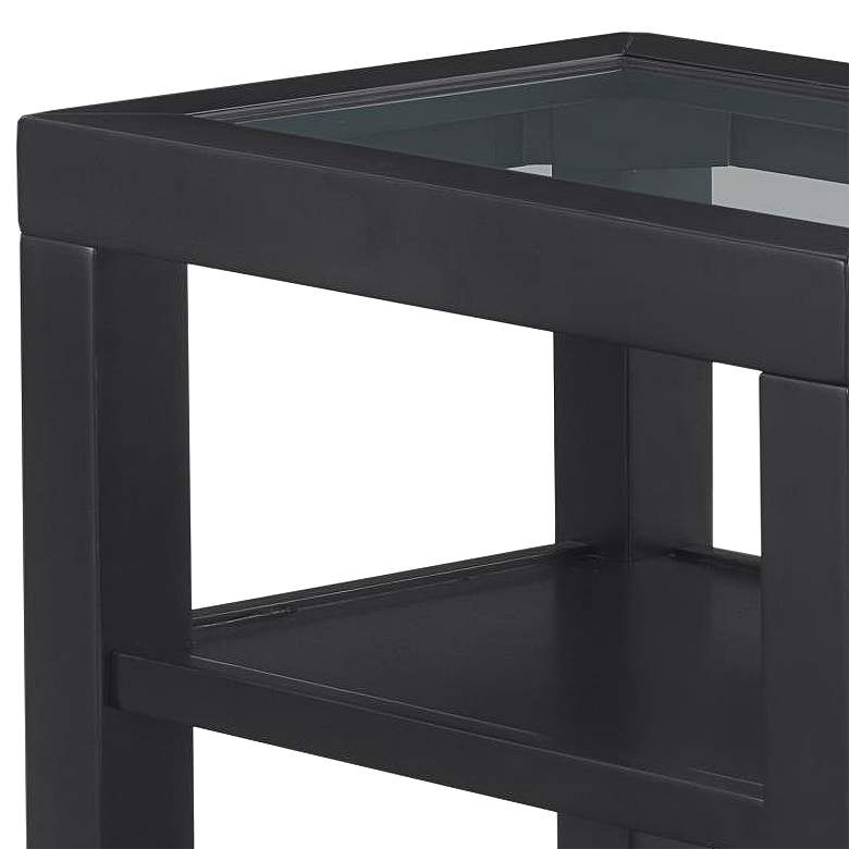 Image 3 Cordero 24" Wide Black and Glass Accent Table more views