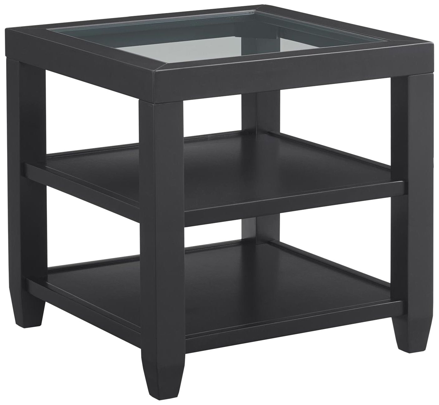 Cordero 24" Wide Black and Glass End Table