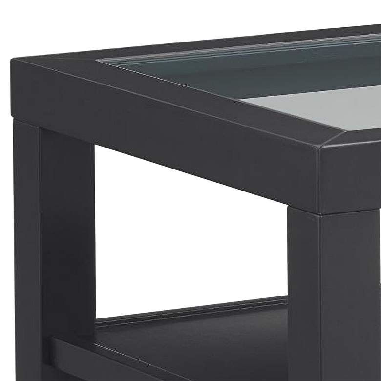 Image 3 Cordero 24 inch Wide Black and Glass End Table more views