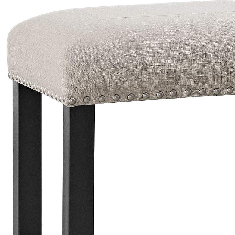 Image 3 Cordero 25 inch High Black and Oatmeal Fabric Counter Stool Set of 2 more views