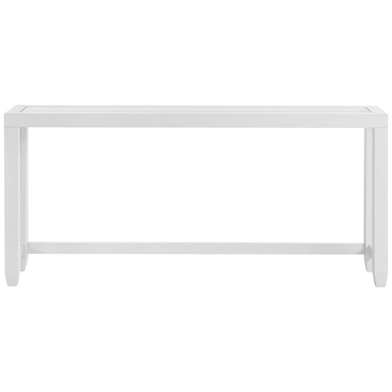 Image 1 Cordero 66 1/4 inch Wide White and Glass Console Table with Plugs and USB