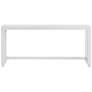 Cordero 66 1/4" Wide White and Glass Console Table with Plugs and USB