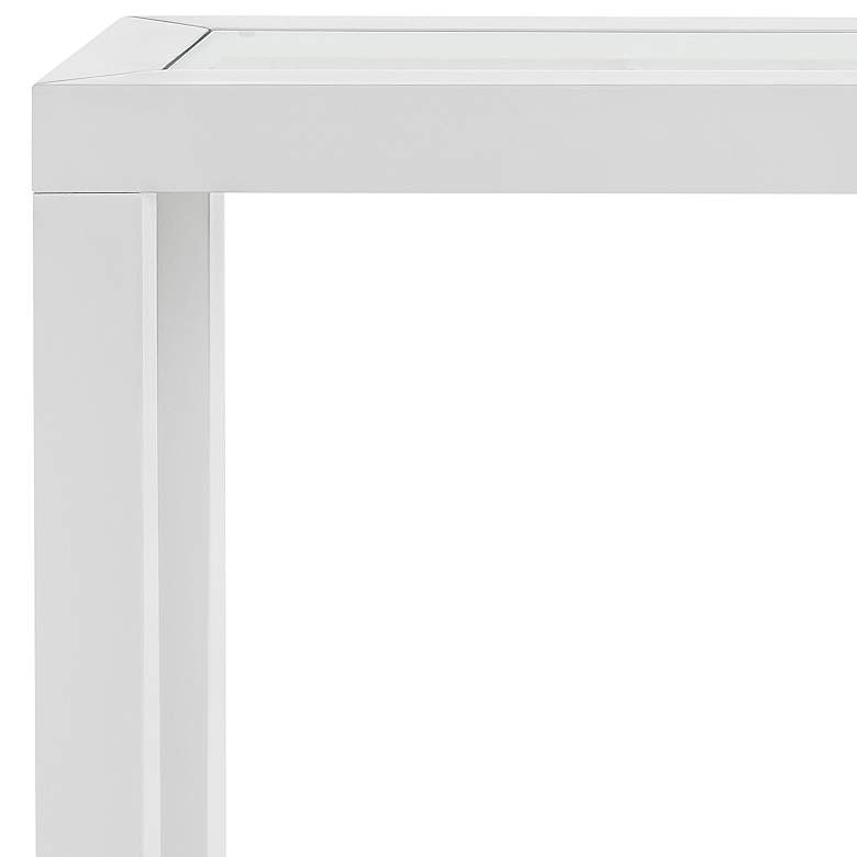 Image 2 Cordero 66 1/4" Wide White and Glass Console Table with Plugs and USB more views