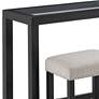 Cordero 72" Wide Black and Glass Bar Console Table with 3 Stools