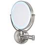 Cordless Adjustable Satin Nickel Wall Mount LED Lighted Makeup Mirror in scene