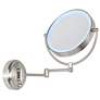 Cordless Adjustable Satin Nickel Wall Mount LED Lighted Makeup Mirror in scene