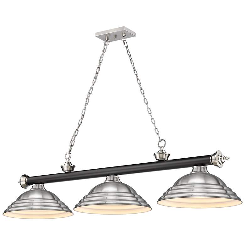 Image 1 Cordon 16" Wide Black and Brushed Nickel 3-Light Pendant