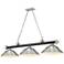Cordon 16" Wide Black and Brushed Nickel 3-Light Pendant