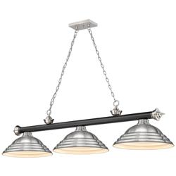 Cordon 16" Wide Black and Brushed Nickel 3-Light Pendant