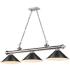 Cordon 57 1/4" Wide Black and Black 3-Light Billiard Pendant