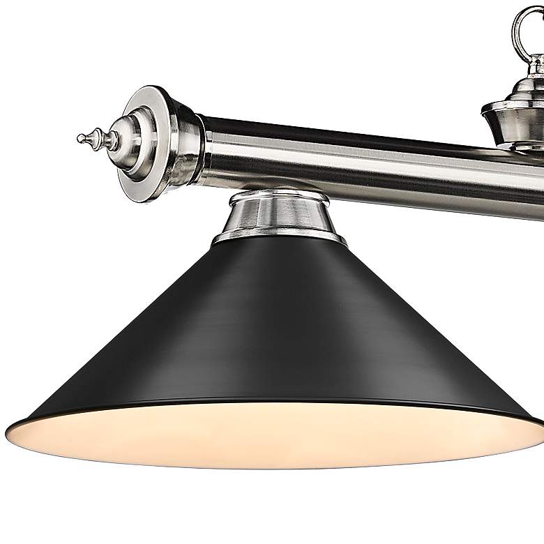 Image 4 Cordon 57 1/4" Wide Black and Black 3-Light Billiard Pendant more views