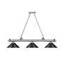 6_Cordon 57 1/4" Wide Black and Black 3-Light Billiard Pendant more views