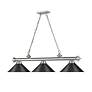 7_Cordon 57 1/4" Wide Black and Black 3-Light Billiard Pendant more views