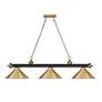 6_Cordon 57 1/4" Wide Black and Brass 3-Light Billiard Pendant more views