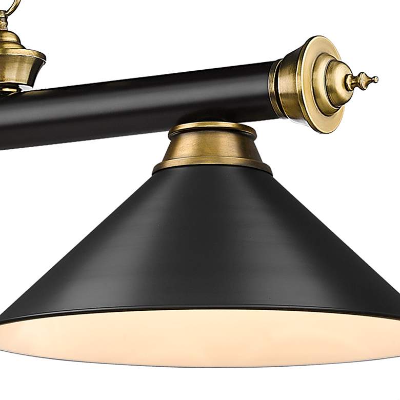 Image 4 Cordon 57 1/4" Wide Black Brass 3-Light Billiard Pendant more views