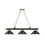 5_Cordon 57 1/4" Wide Black Brass 3-Light Billiard Pendant more views