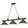 Cordon 57 1/4" Wide Bronze Plate 3-Light Billiard Pendant