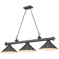 Cordon 57 1/4" Wide Bronze Plate 3-Light Billiard Pendant