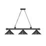 5_Cordon 57 1/4" Wide Bronze Plate 3-Light Billiard Pendant more views