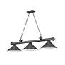 Cordon 57 1/4" Wide Bronze Plate 3-Light Billiard Pendant