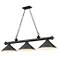 Cordon 57 1/4" Wide Bronze Plate 3-Light Billiard Pendant