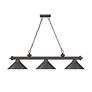 5_Cordon 57 1/4" Wide Bronze Plate 3-Light Billiard Pendant more views