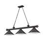 Cordon 57 1/4" Wide Bronze Plate 3-Light Billiard Pendant