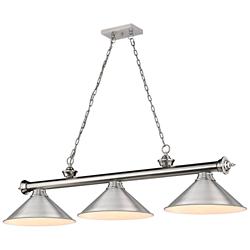 Cordon 57 1/4" Wide Brushed Nickel 3-Light Billiard Pendant